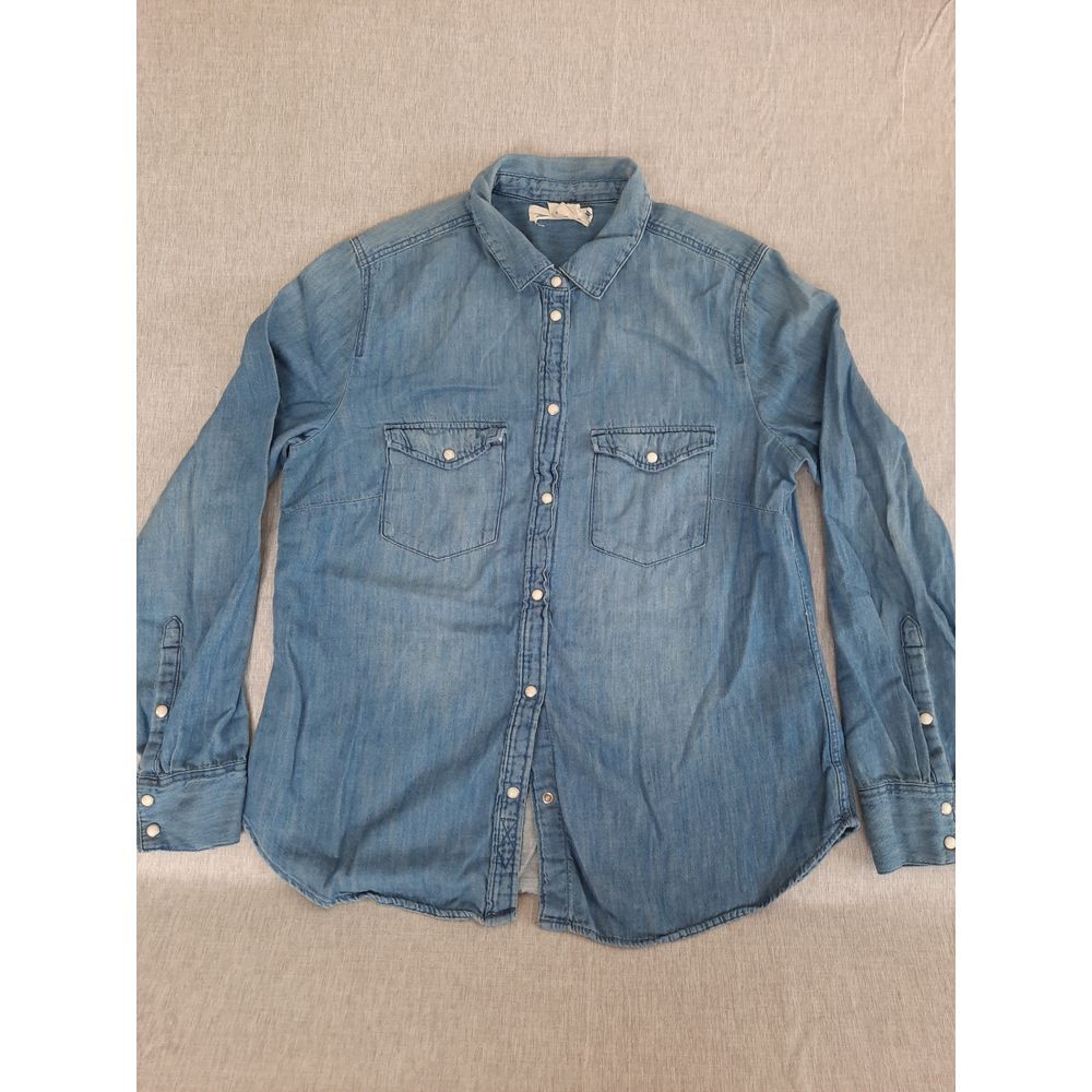 Women's Blue Button Down Denim Shirt